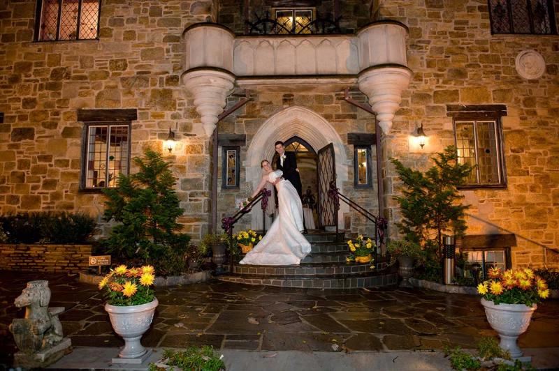 Couple on the front stairs